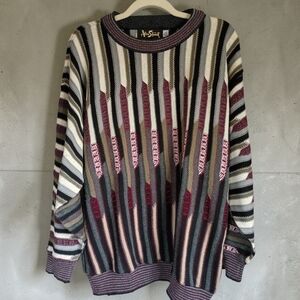 90's Coogi Style Sweater Alan Stuart 3D XL Retro Old School Vintage Textured